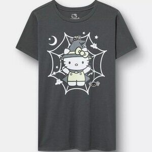 ❤️NWT TORRID GRAPHIC TEE - HELLO KITTY SPIDER WEB GLOWS IN DARK SANRIO PLUS SIZE